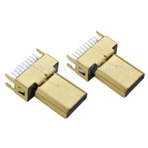 HDMI DM 公頭19+1夾板式(0.7MM）10.0短款